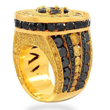 14K Solid Yellow Gold Mens Diamond Pinky Ring 15.90 Ctw